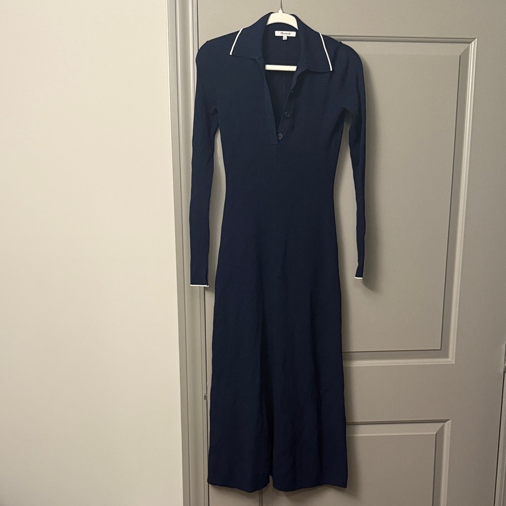 Madewell Navy Long Sleeve Dress
